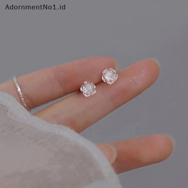 [AdornmentNo1] Anting kamelia desain rasa cahaya mewah anting resin anting temperamen bunga prancis