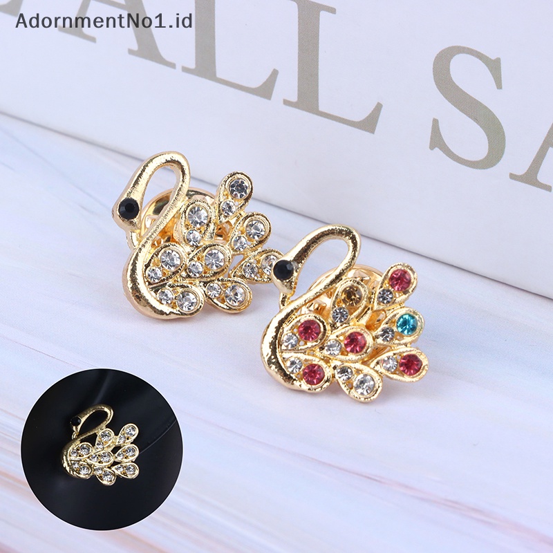 [AdornmentNo1] Berlian imitasi Swan bros untuk wanita hewan Pin elegan pernikahan aksesoris jas perhiasan High Quality