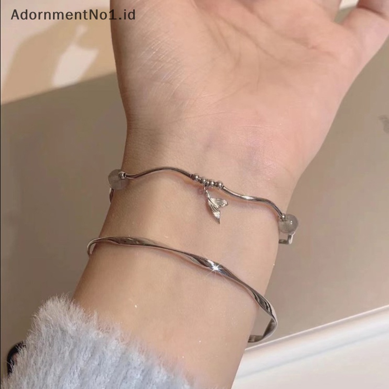 [AdornmentNo1] Fishtail gelang cincin Mobius perempuan Bracelet Ins desain ceruk ringan Moonlight batu Bestie gelang angin dingin