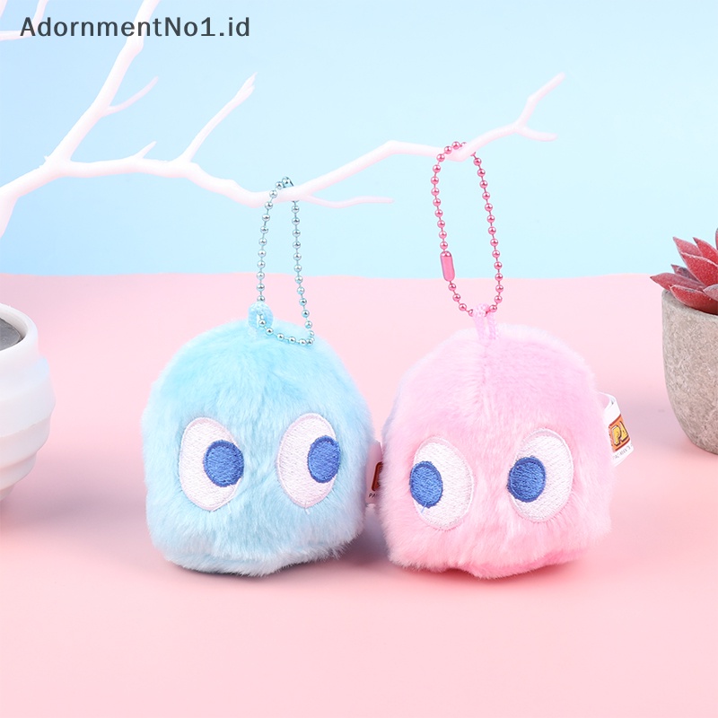 [AdornmentNo1] Kawaii PacMan mewah gantungan kunci lucu ransel liontin boneka Anime lembut Plushie mobil KeyRing tas aksesori untuk mainan anak hadiah