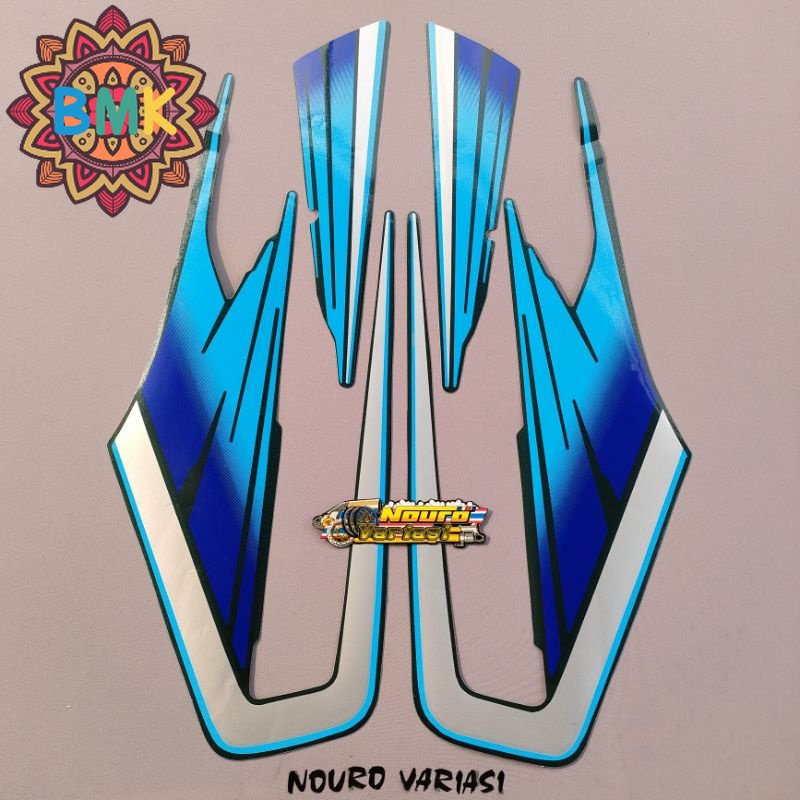 striping list body stiker yamaha rx king tahun 1995 full set biru silver variasi kualitas terbaik te