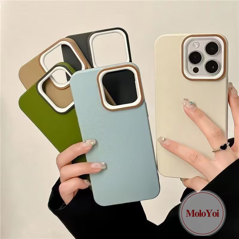 Candy Color Luxury Thicken Shockproof Case Compatible for IPhone XR XS X MAX 7Plus 11 14 12 13 Pro Max 8Plus 7 8 6 6S Plus SE 2020 Simple Camera Protective Solid Color Cover