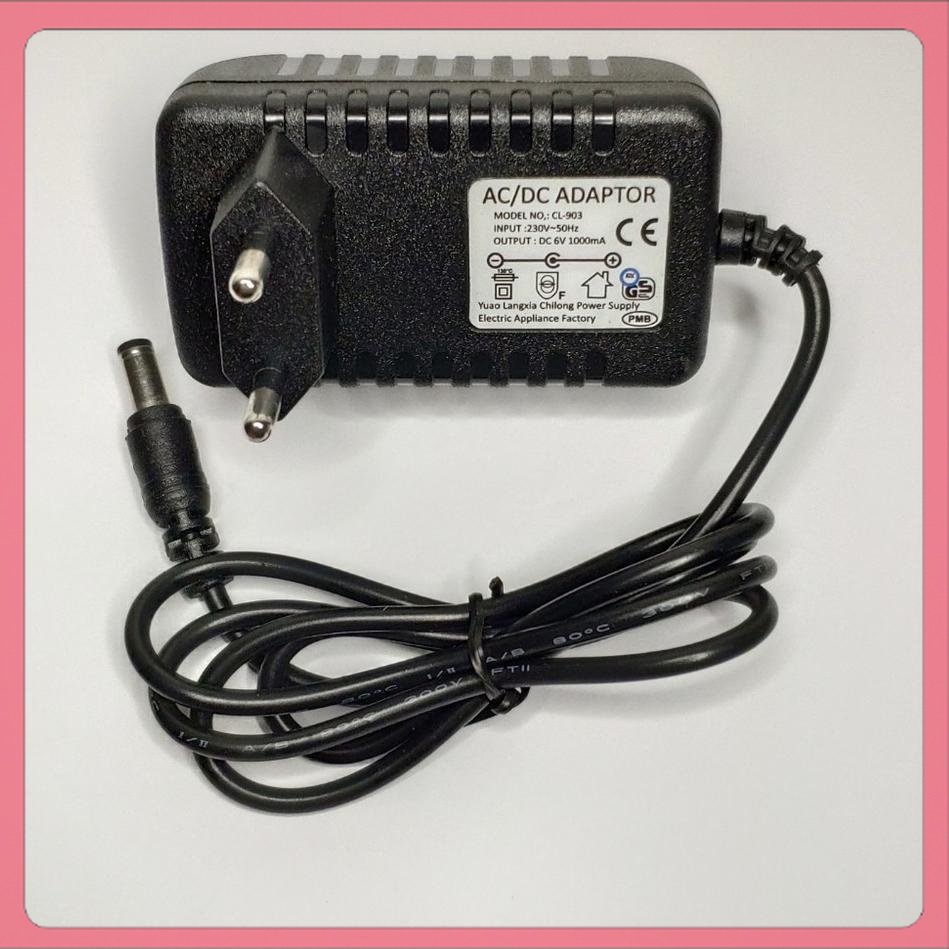 ADAPTOR CHARGER AC DC 6V 800 mA MOTORAN MOBILAN ANAK 6 VOLT CL 903 CASSAN MOTOR VESPA SCOOPY MICKEY 