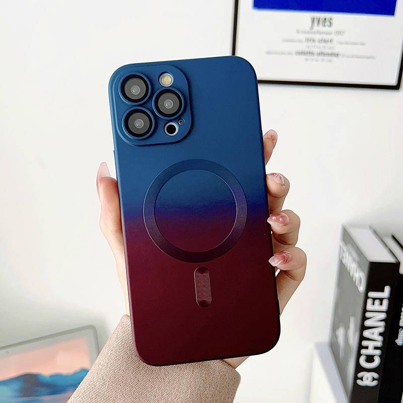 Gradient Soft Silicone Magsafe Magnetic Wireless Charging Case Untuk Iphone14 13 Pro Max14 Plus Matte Shockproof Cover Untuk iPhone 14Pro 13Pro 14plus