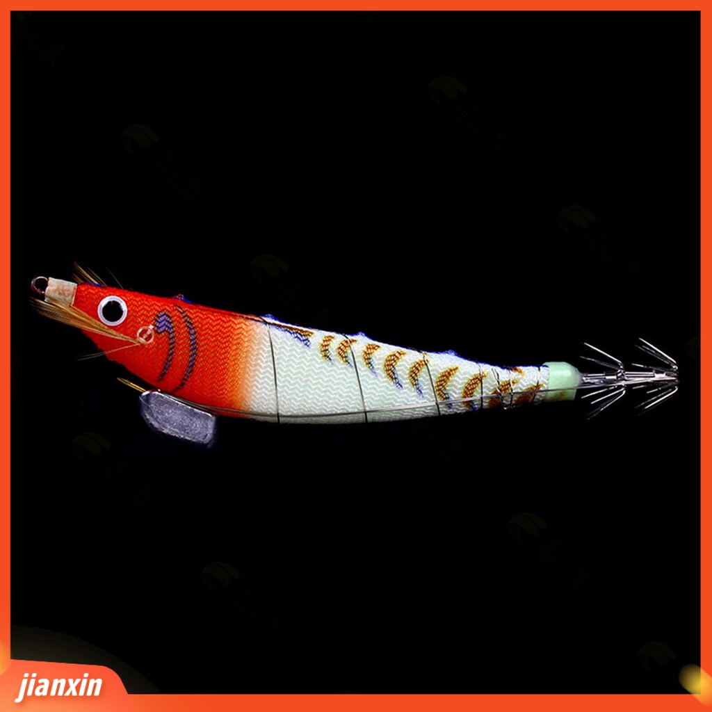 (In Stock) Umpan Umpan Pancing Dengan Kait Cumi-Cumi Simulasi 3D Fisheye 12cm /14.3g Luminous Udang Umpan Jigging Memancing Umpan Fishing Tackle