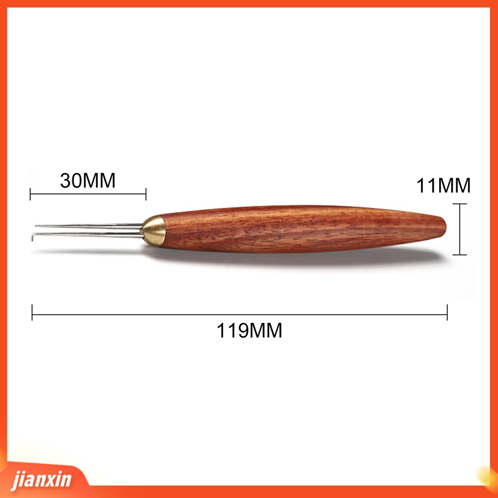 (In Stock) Knot Tying Tool Double Needles Cendana Handle Ujung Tajam Portable Anti-slip Tie Knot Stainless Steel Tippet Strand Knotter Fishing Hook Tie Device Alat Pancing