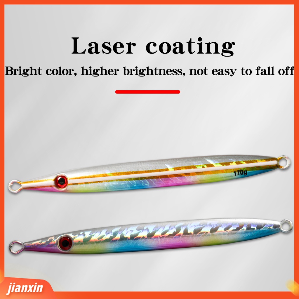 (In Stock) 170g /17cm Cepat Wastafel Tidak Teratur Retak Permukaan Jig Lure 3D Mata Plat Besi Luminous Lure Umpan Perlengkapan Memancing