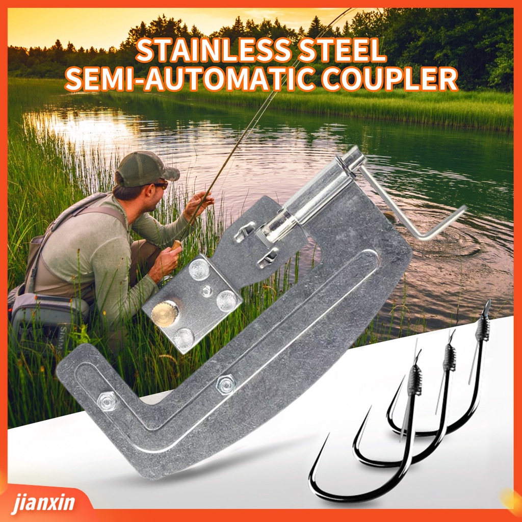 (In Stock) Knotter Pancing Semi Otomatis Stainless Steel Manual Quick Tying Knot Tying Tool Tier Peralatan Memancing