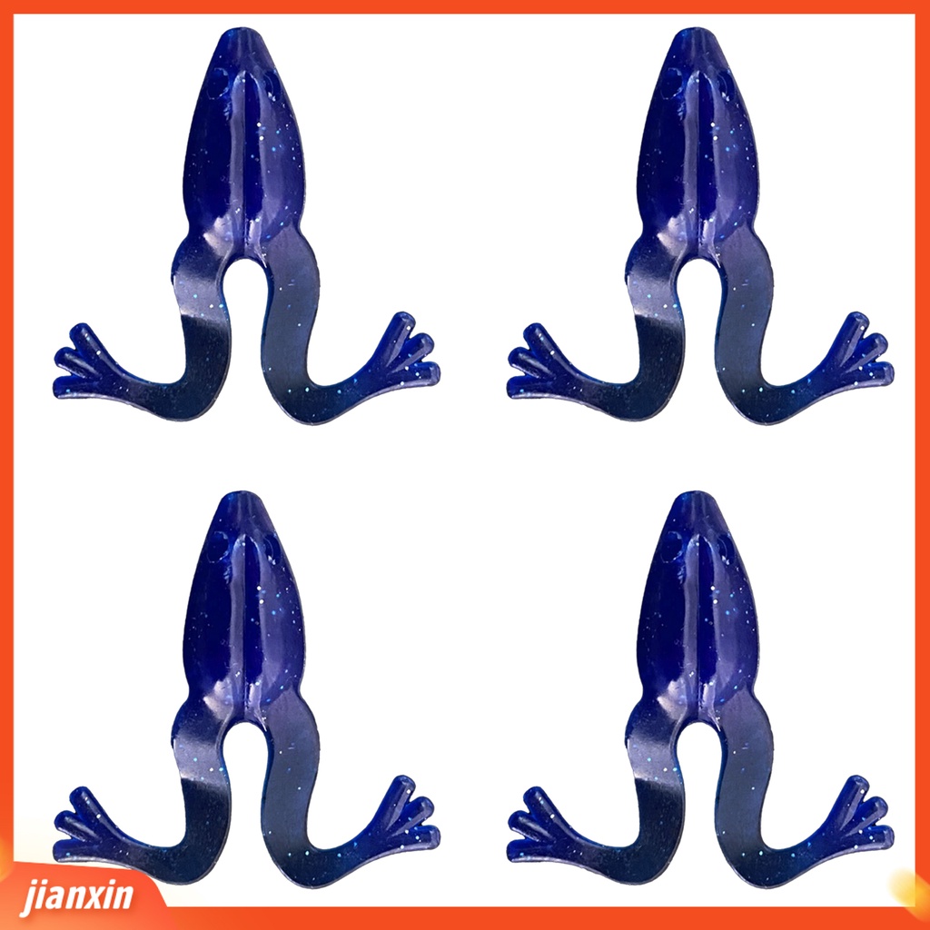 (In Stock) 4 Pcs 8cm /5.5g Umpan Pancing Simulasi Pra Lubang Fleksibel Reusable Mini Fish Attraction Warna Cerah Buatan Lembut Kodok Umpan Perlengkapan Memancing