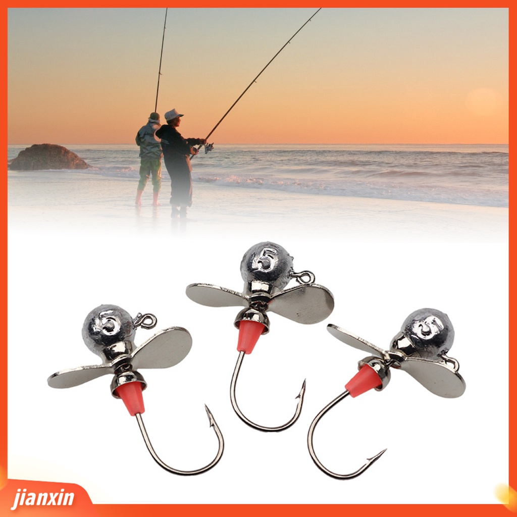 (In Stock) Baling-Baling Pengait Pancing Multifungsi Silver Jig Head Lure Soft Worm Jigging Hook Untuk Memancing