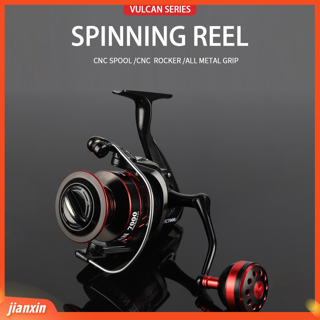 (In Stock) Solid Spinning Fishing Wheel Kekuatan Tinggi Paduan Aluminium Presisi Tinggi Berputar Gulungan Pancing Untuk Nelayan