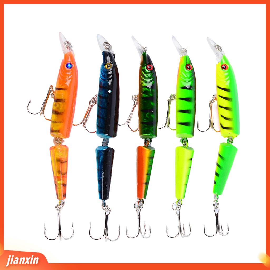 (In Stock) 5Pcs 9.2g 10.5cm Lure Bionic Menarik ABS Plastik 2segments Jointed Fishing Bait Tackle Untuk Memancing