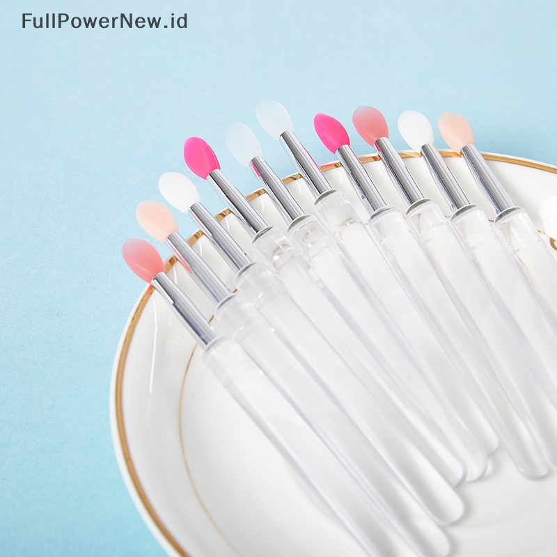 Power 2pcs Lip Gloss Aplikator Kuas Bibir Silikon Dengan Tutup Debu Brush Makeup ID