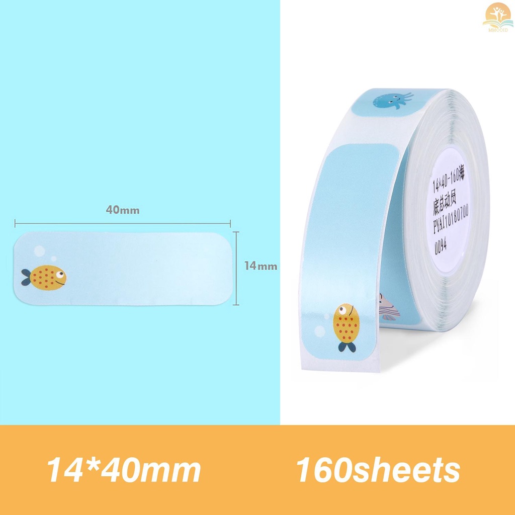 In Stock Thermal Printing Label Kertas Barcode Harga Size Nama Label Kosong Tahan Air Sobek 14*40mm 160pcs /roll Untuk Organizer Rumah Supermarket Store Catering