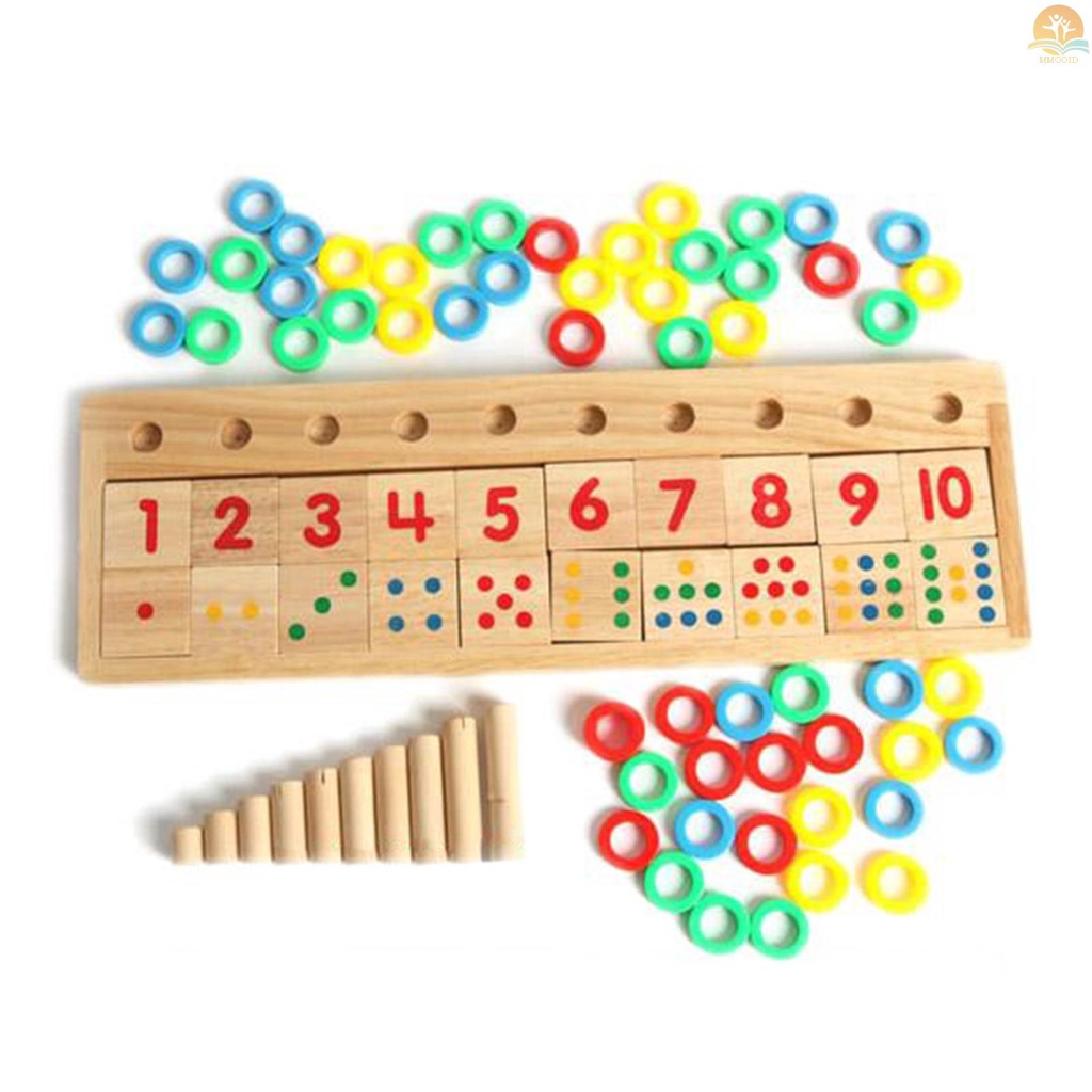 In Stock Wooden Math Game Board Number Puzzle Sortir Montessori Mainan Edukasi Awal Alat Belajar Untuk Anak Balita Paud Paud Paud