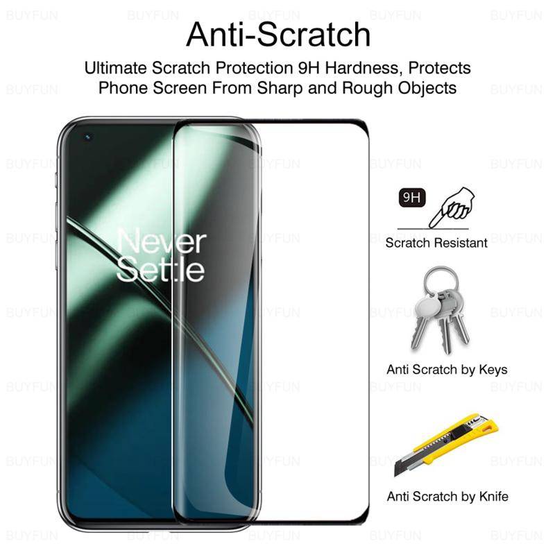 Kaca Full Lengkung Untuk OnePlus 11R 11 Ace 2 2Pcs Tempered Glass Film Pelindung Untuk OnePlus 10 9 8 7T 7 Pro