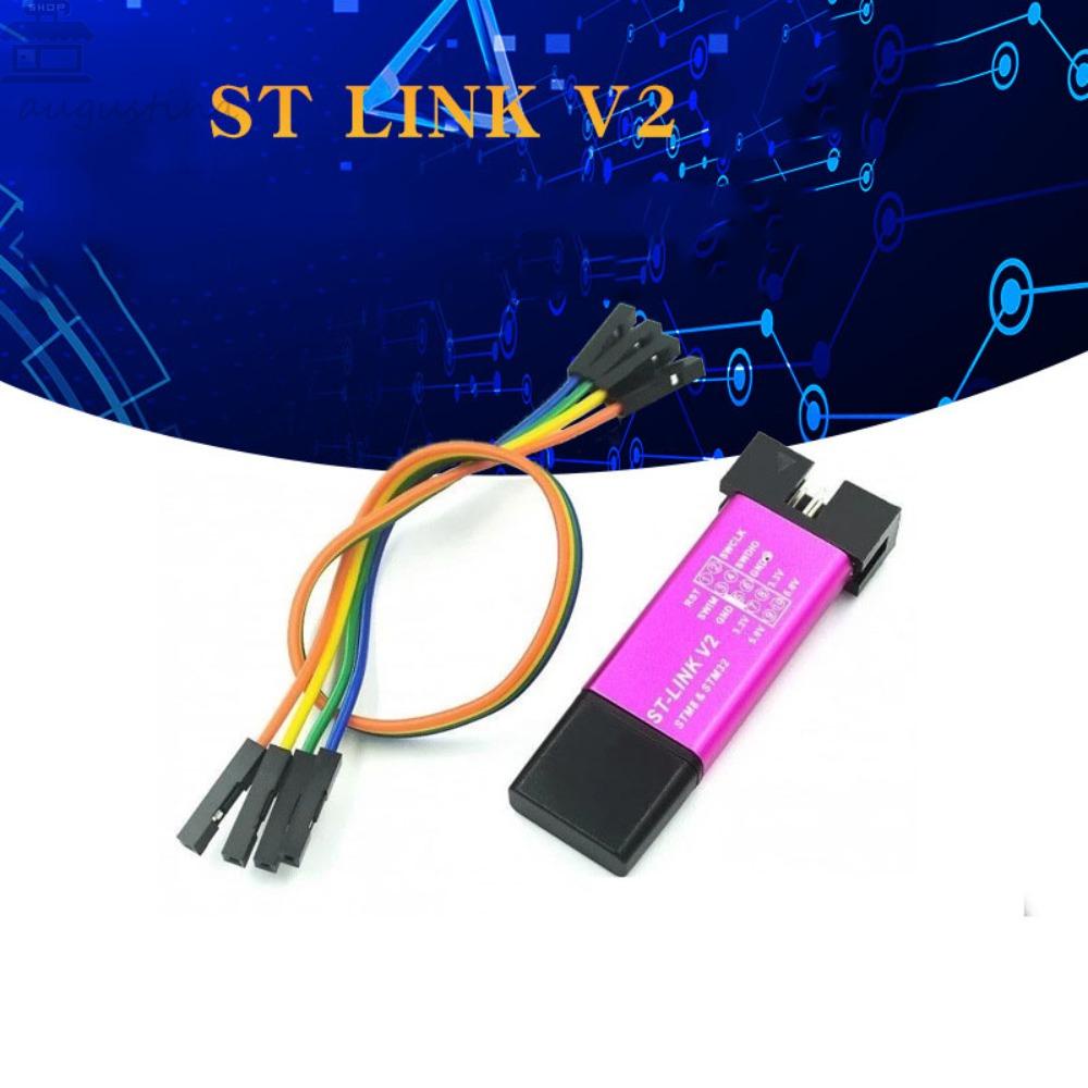 AUGUSTINA Stm32 Simulator, Programmer Download Warna Random, DuPont Line ST Link Stlink ST-Link V2 STM8 STM32 Debugger Untuk Arduino