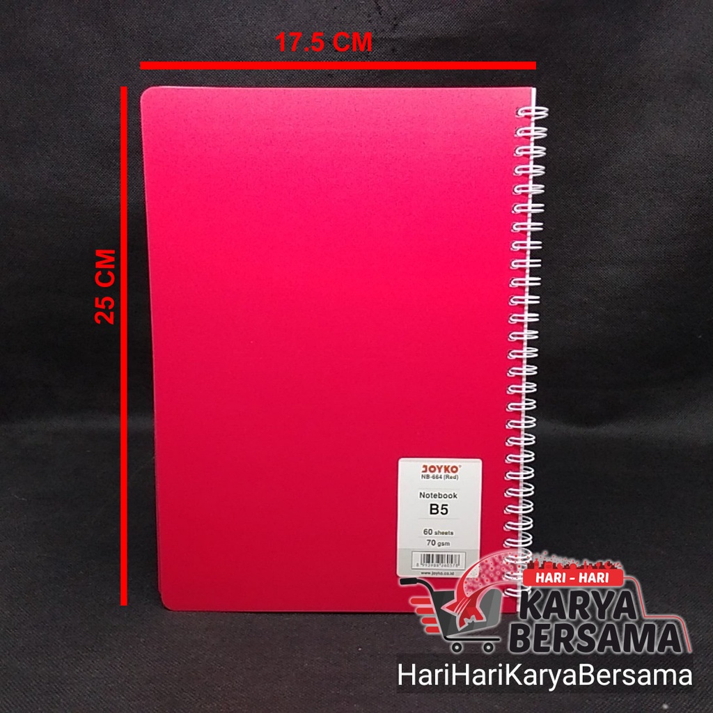 

JOYKO NOTEBOOK B5 NB-664 RED BUKU CATATAN BERGARIS ISI 60 SHEETS