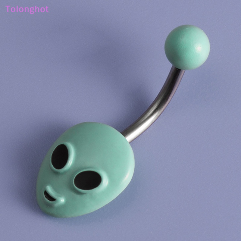 Tolonghot&gt; Alien Smile Belly Button Rings Stainless Steel Kreatif Sexy Pusar Kuku Cincin Pusar Untuk Wanita Perhiasan Tubuh well