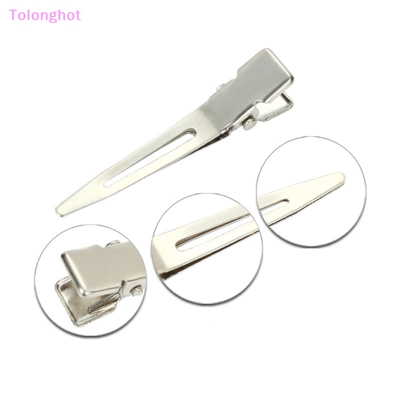 Tolonghot&gt; 10PCS Electroplated Single-fork Hairdressing Clip Hollow Metal Non-marking Mulut Tajam Klip Wanita Rambut Akar Membentuk Klip well