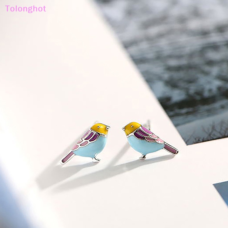 Tolonghot&gt; Fashion Warna Epoxy Burung Anting Sederhana Lucu Hewan Stud Earrings Perhiasan Hadiah well