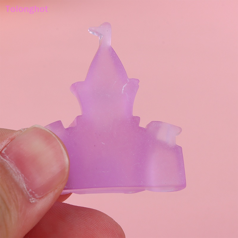 Tolonghot&gt; 2pcs Macaroon Resin Mini Castle Kawaii Aksesoris Patung Mini Miniatur Scrapbooking Flatback Cabochons Perlengkapan Kerajinan DIY P well