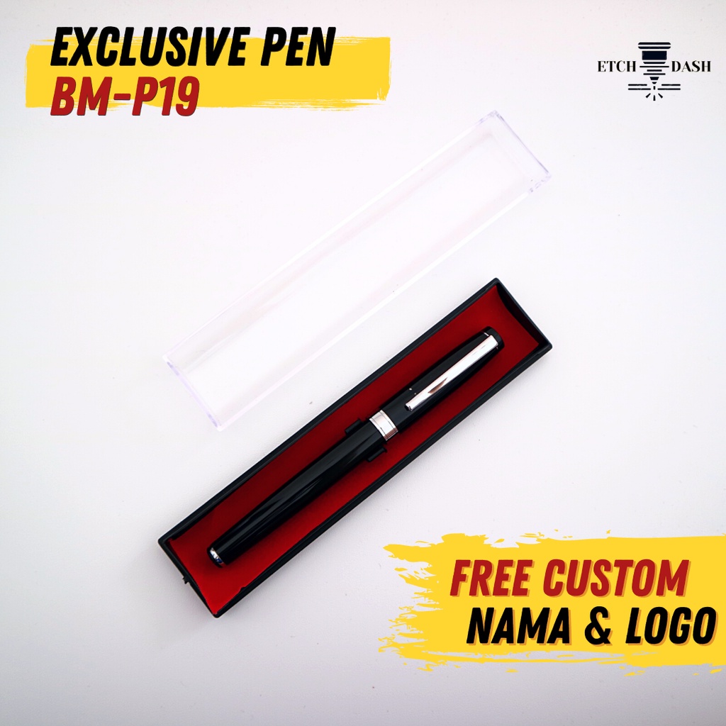

Pulpen Metal Box Hitam Merah Elegan Merchandise Hadiah Souvernir - Exclusive Pen BM-P19
