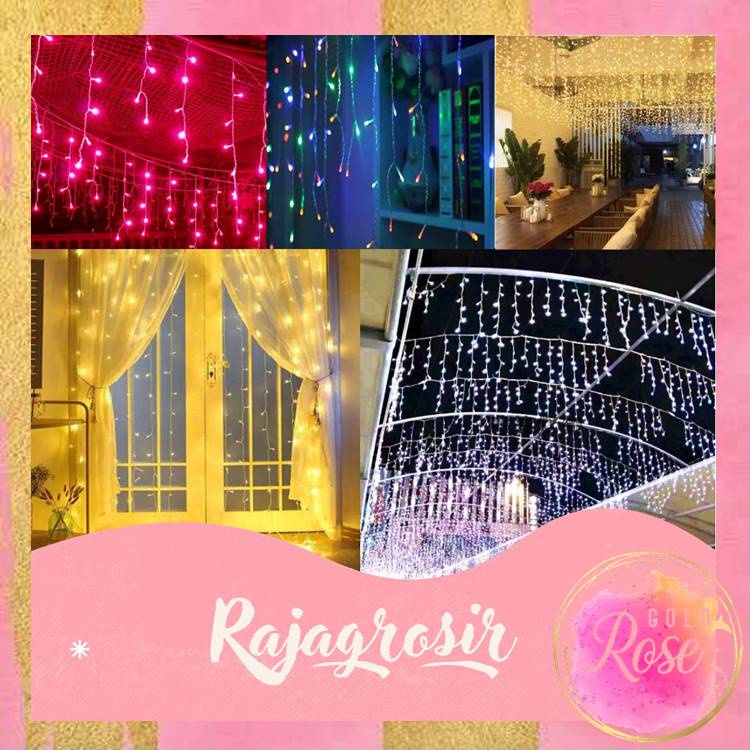 ℛ𝑜𝓈𝑒𝑔𝑜𝓁𝒹 - L5834 Lampu Tirai LED Lampu Hias Tirai Putih / Biru / Ungu / Pink / Tumblr Tirai Lampu Hi