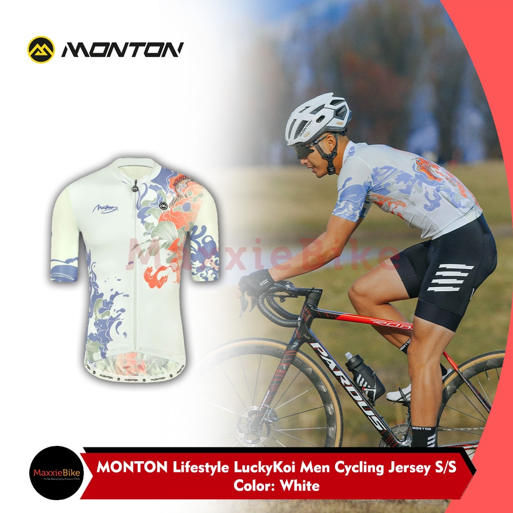 MONTON Lifestyle Jersey Sepeda Pria LuckyKoi Men Cycling Jersey Short Sleeve