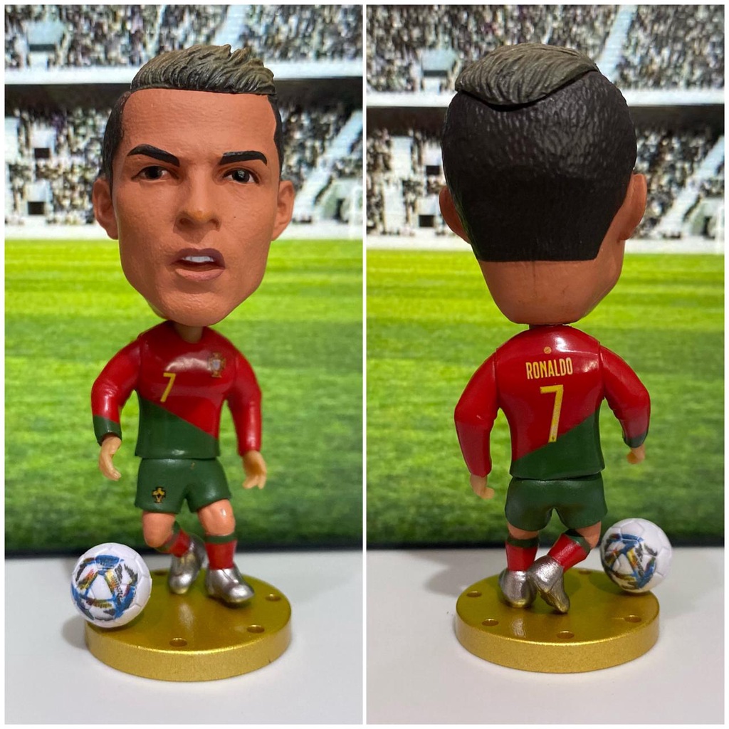 Figure Pemain Sepakbola Cristiano Ronaldo Portugal Piala Dunia World Cup Football Player Figurine Mi