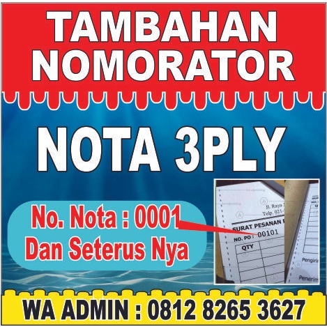 

✨BISA COD✨ -Tambahan Nomorator / No Urut Nota 3ply