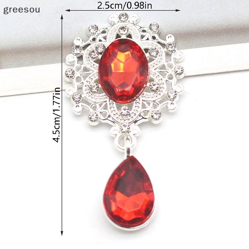 Greesou Shining Brooch 45*25mm Kristal Aksesoris Fashion Cantik Undangan Pernikahan ID