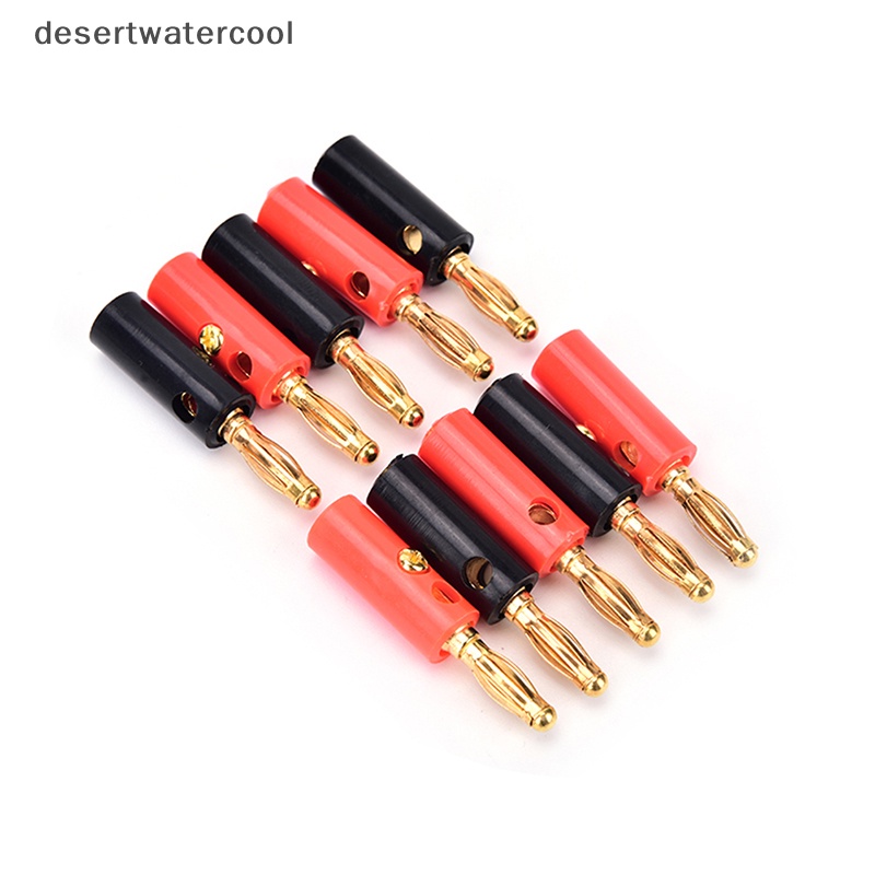 Deid 10pcs/ lot Sekrup speaker audio Pisang Plat Emas Colokan Konektor 4mm Martijn