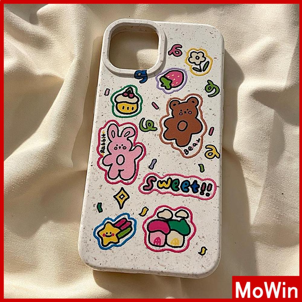 Case iPhone 14 Pro max iPhone Case Ramah Lingkungan Biodegradable Case Lembut Tahan Guncangan Perlindungan Beruang Lucu Kelinci Kue Kompatibel dengan iPhone 13 Pro max 12 Pro Max 11 xr xs max 7 8Plus