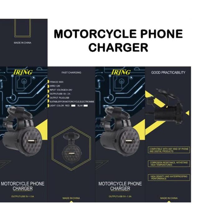 Charger Motor Waterproof / Alat Charge Hp aki GOJEK GRAB cas jepit accu casan anti air baterai batre