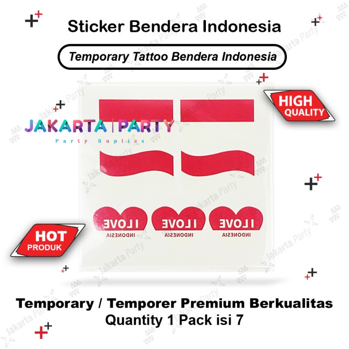 Stiker Tato Bendera Merah Putih / Stiker Wajah Motif Dirgahayu RI