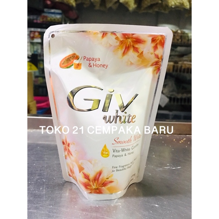 Giv White Sabun Cair Papaya & Honey Refill 250 ml | Sabun Cair Giv 250