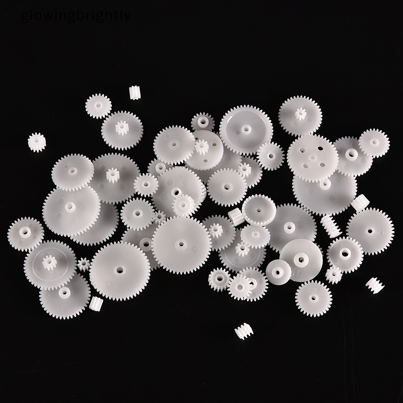[glowingbrightly] 58pcs Gears Plastik M0.5 Untuk Motor Model Robotika Bagian Poros DIY Mobil Helikopter TFX