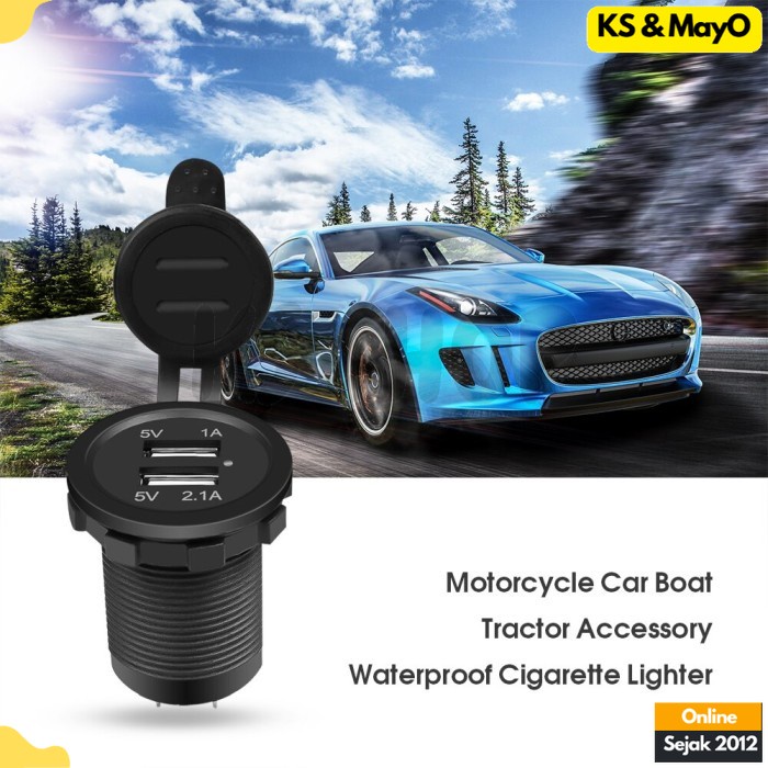 Alat Cas HP di Motor USB Charger 2 Port