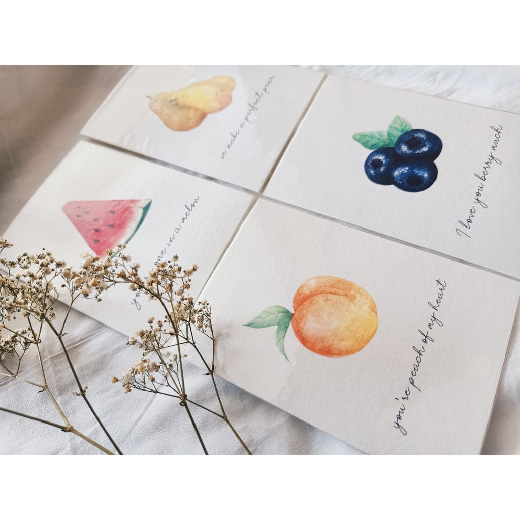 

Postcard Fruit Pun by IMAGINEARTWORK14 | Valentine Love Romance Friend Kartu Pos Post Card
