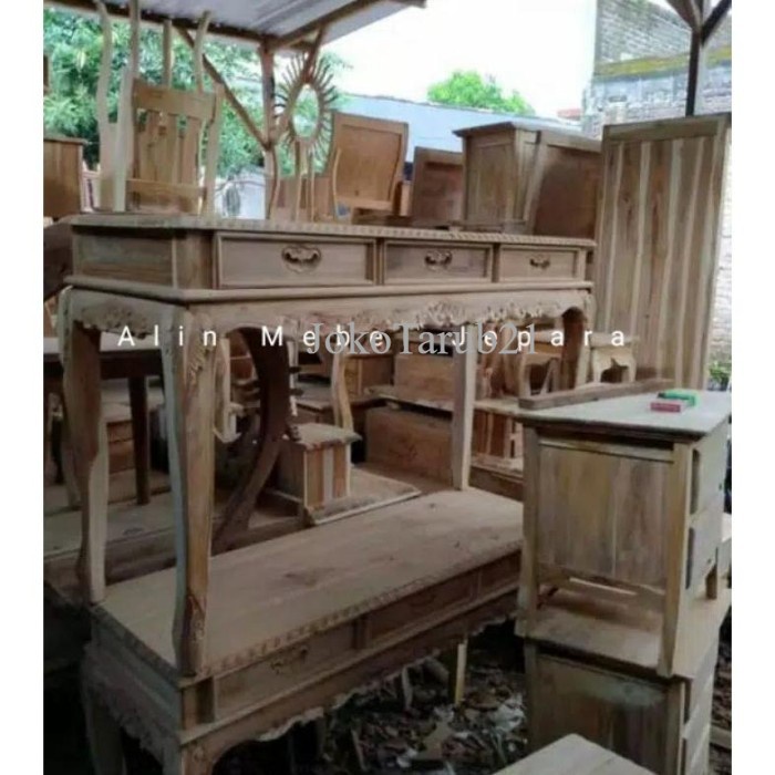 Meja konsul laci 3 ukir kayu jati murah
