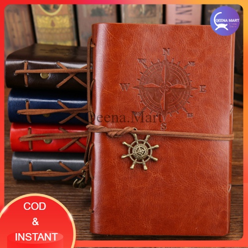 

Buku Catatan Binder Kulit Retro Compass Kertas A5 - ZB04