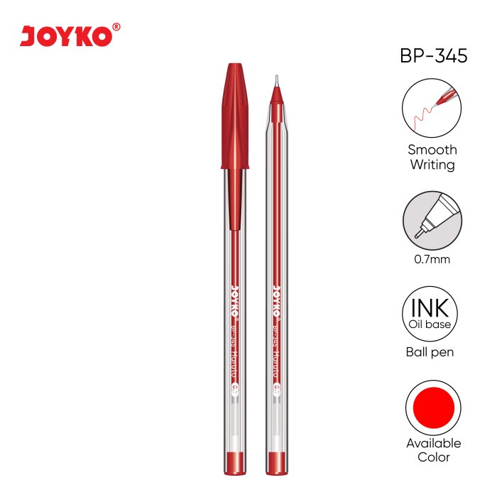 

Ball Pen Pulpen Pena Joyko BP-345 Haruto 0.7 mm - Red