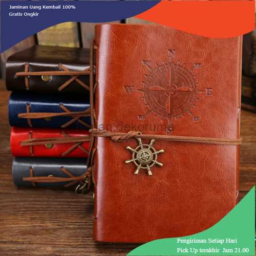 

TD - TLA PHANTACI Buku Catatan Binder Kulit Retro Compass Kertas A5 - ZB045