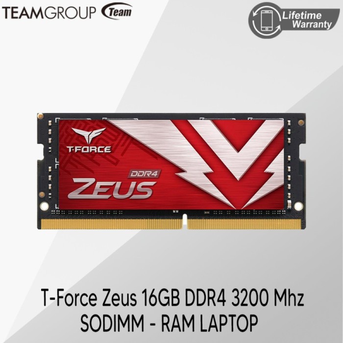 Ram Laptop Team T-Force Zeus DDR4 16GB 3200MHz Single Sodimm Heatsink