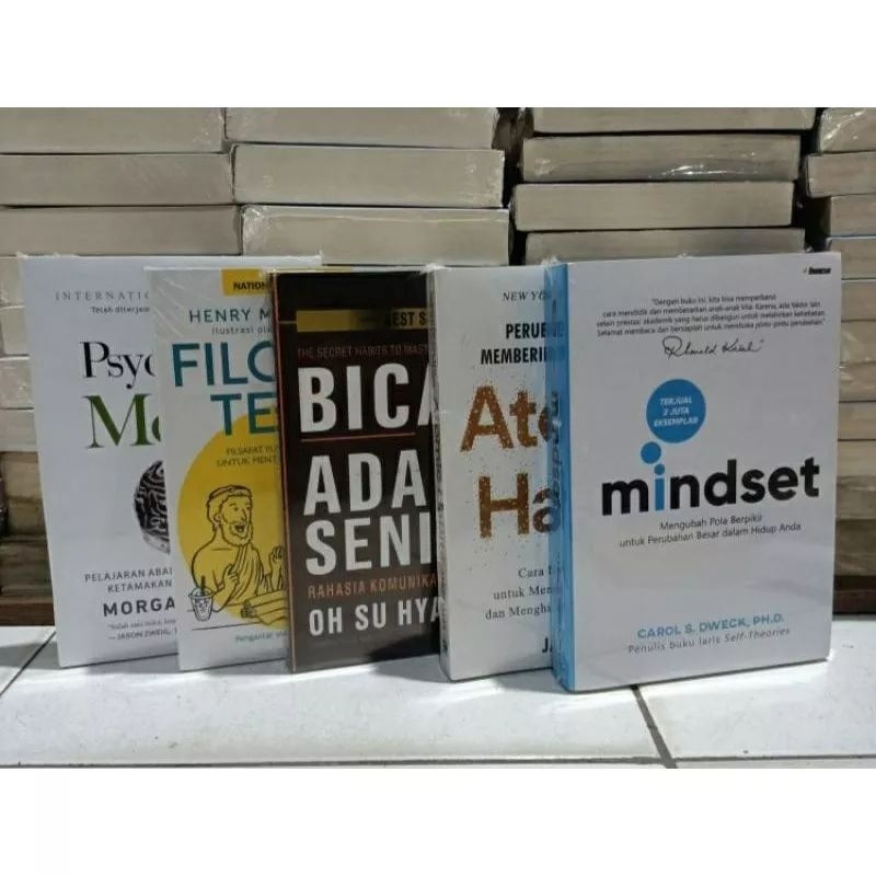 

paket 5 buku folosofi teras mindset atomic habit the psychology of money bicara itu ada seninya