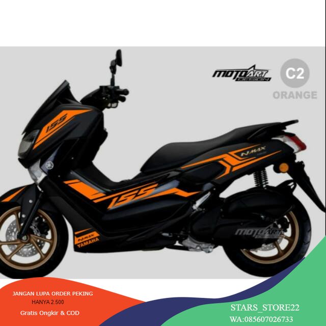 (PREMIUM) Sticker nmax sticker nmax orange NEW DESAIN 2023