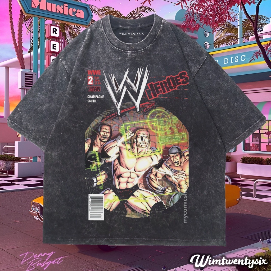 Wimtwentysix “triple h wwf” kaos oversized washing | vintage tee