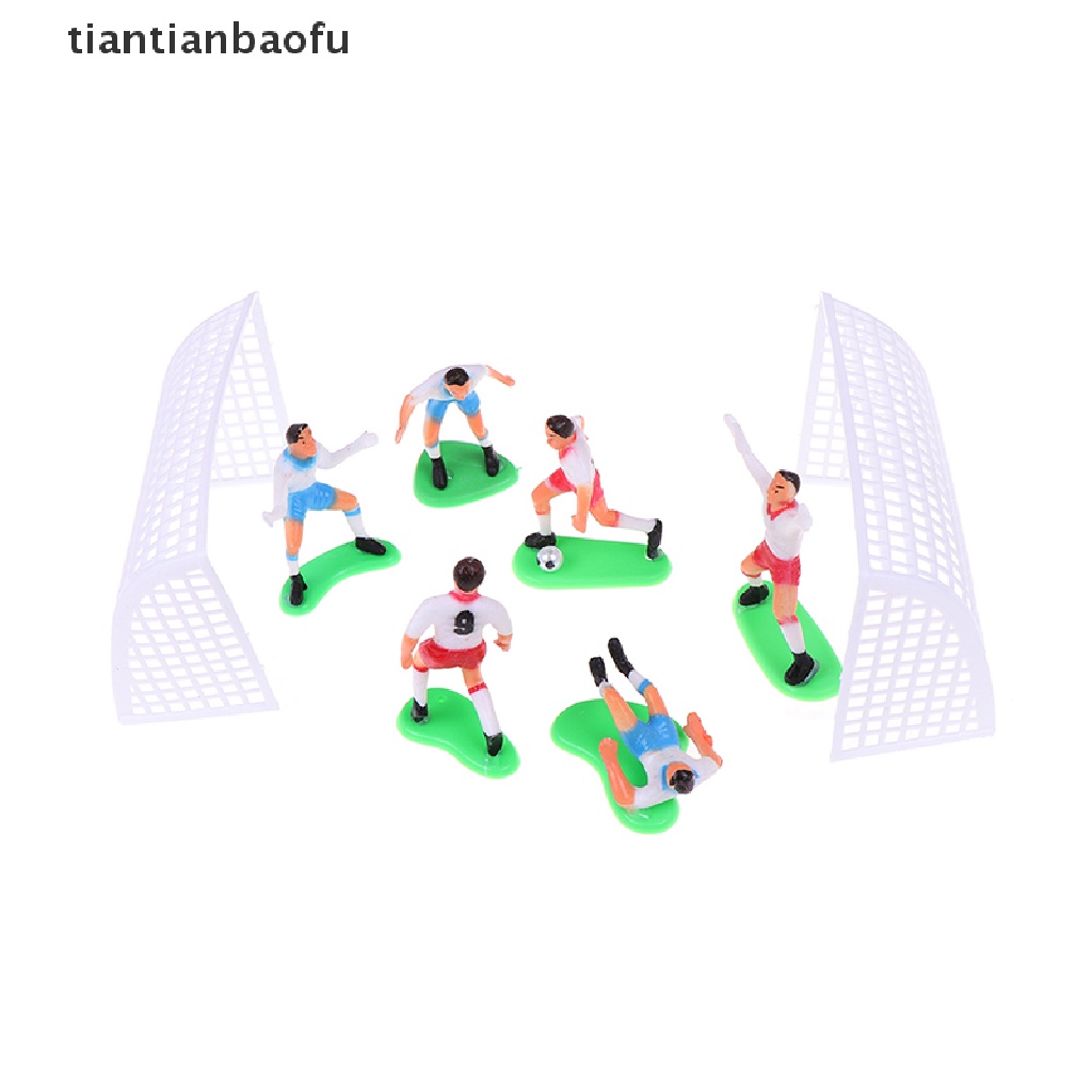 [tiantianbaofu] 8pcs/set Topper Kue Bola Sepak Bola Player Dekorasi Kue Ulang Tahun Model Butik