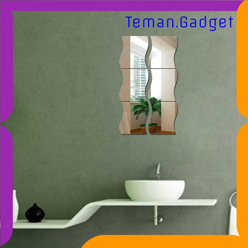 TG -  ART SOLEDI Sticker Dekorasi Dinding Wave Mirror Acrylic 6 PCS - SL07